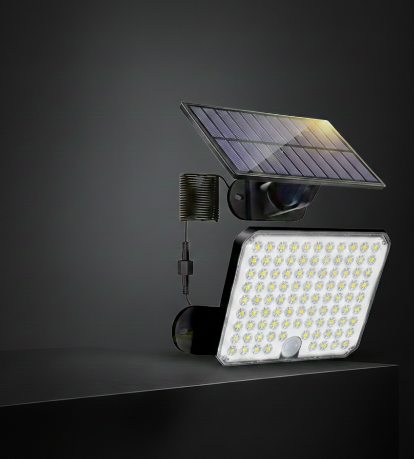 Foco Solar de 95 LEDs con Lupa y Paneles Ajustables - Alta Potencia