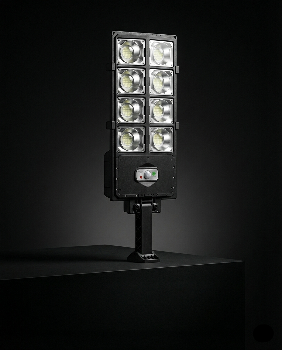 Foco Solar LED 300W con Lentes de Alta Potencia - 240 LEDs con Lupa y Sensor de Movimiento
