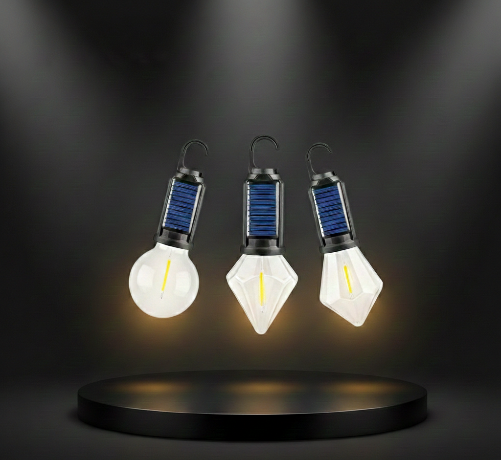 Ampolleta Solar LED COB Portátil - Carga Dual USB-C y Sol
